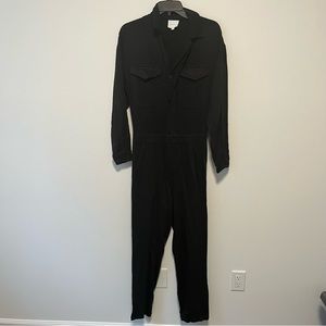 We Are Sundays Black Long Sleeve Collared Button Up Jumpsuit XS